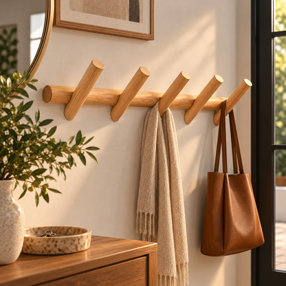 Maeve Wall Rack | Solid Oak Organizer