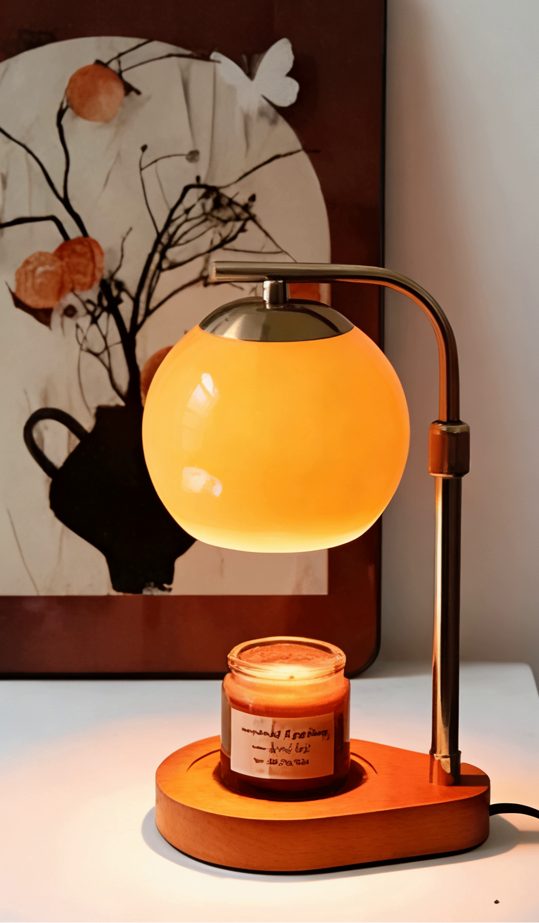 Sculpted Glass Candle Warmer Lamp